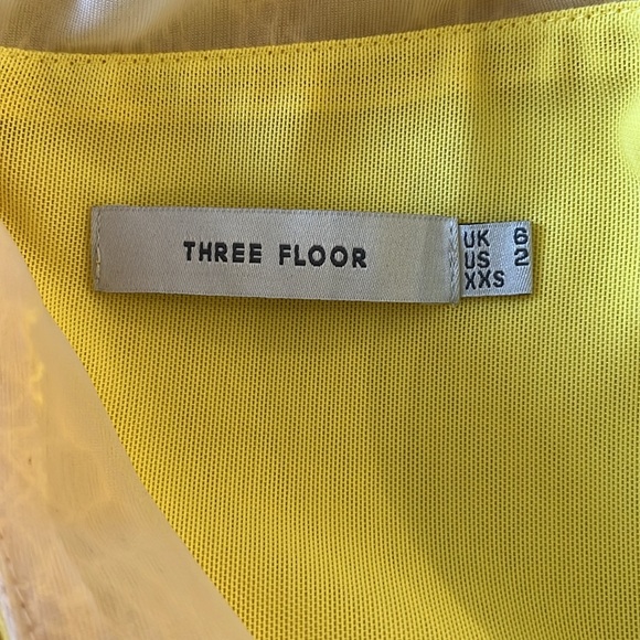 EUC yellow lace bodice fit and flare shorter dress from Three Floor. - Picture 14 of 16